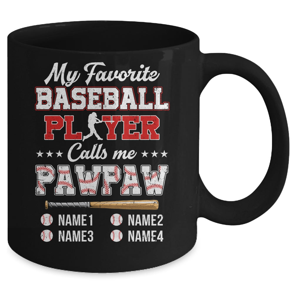 Personalized My Favorite Baseball Player Calls Me Pawpaw Custom Kids Name Fathers Day Birthday Christmas Mug | siriusteestore