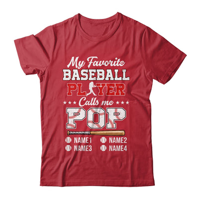 Personalized My Favorite Baseball Player Calls Me Pop Custom Kids Name Fathers Day Birthday Christmas Shirt & Hoodie | siriusteestore