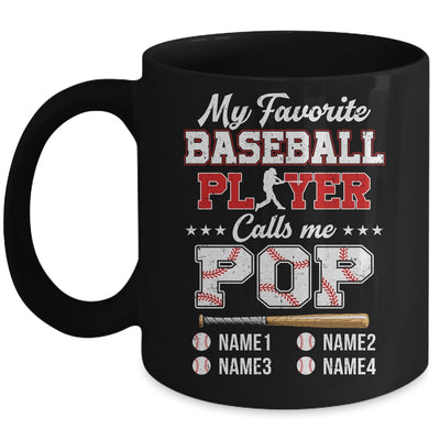 Personalized My Favorite Baseball Player Calls Me Pop Custom Kids Name Fathers Day Birthday Christmas Mug | siriusteestore