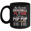 Personalized My Favorite Baseball Player Calls Me Pop Pop Custom Kids Name Fathers Day Birthday Christmas Mug | siriusteestore
