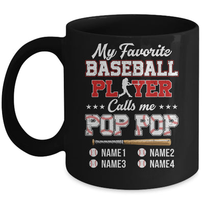 Personalized My Favorite Baseball Player Calls Me Pop Pop Custom Kids Name Fathers Day Birthday Christmas Mug | siriusteestore