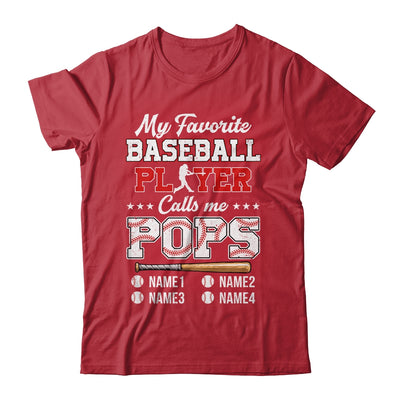 Personalized My Favorite Baseball Player Calls Me Pops Custom Kids Name Fathers Day Birthday Christmas Shirt & Hoodie | siriusteestore