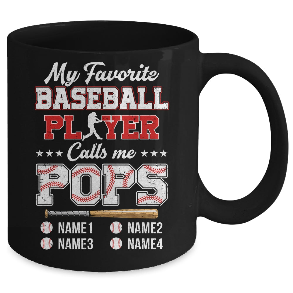 Personalized My Favorite Baseball Player Calls Me Pops Custom Kids Name Fathers Day Birthday Christmas Mug | siriusteestore
