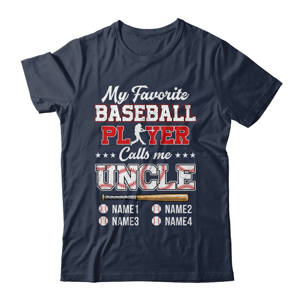 Personalized My Favorite Baseball Player Calls Me Uncle Custom Kids Name Fathers Day Birthday Christmas Shirt & Hoodie | siriusteestore