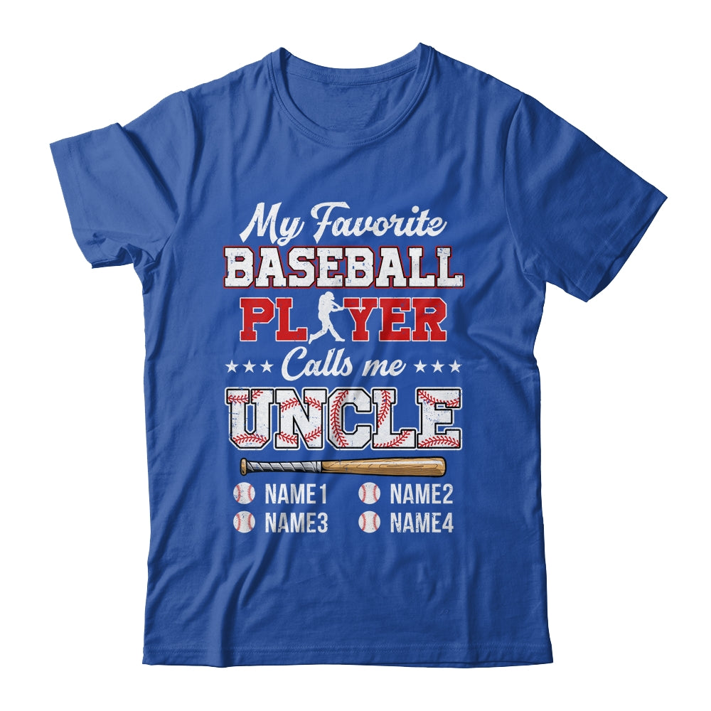 Personalized My Favorite Baseball Player Calls Me Uncle Custom Kids Name Fathers Day Birthday Christmas Shirt & Hoodie | siriusteestore