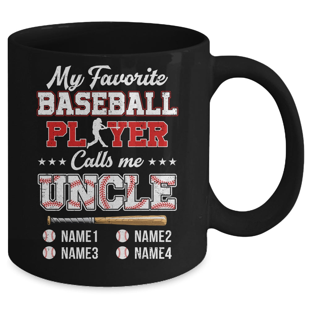 Personalized My Favorite Baseball Player Calls Me Uncle Custom Kids Name Fathers Day Birthday Christmas Mug | siriusteestore