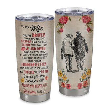 Personalized My Wife Tumbler From Husband Grow Old Together Wife Wedding Anniversary Day Birthday Gifts Christmas For Her Custom Stainless Steel Cup Travel Mug | siriusteestore