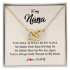 Interlocking Hearts Necklace 18K Yellow Gold Finish | Personalized Nana Necklace From Grandkids Granddaughter Grandson You're Always In My Heart Nana Birthday Mothers Day Christmas Customized Gift Box Message Card | siriusteestore