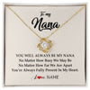 Love Knot Necklace 18K Yellow Gold Finish | Personalized Nana Necklace From Grandkids Granddaughter Grandson You're Always In My Heart Nana Birthday Mothers Day Christmas Customized Gift Box Message Card | siriusteestore