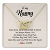 Interlocking Hearts Necklace 18K Yellow Gold Finish | 1 | Personalized Nanny Necklace You Will Always Be My Nanny Birthday Mothers Day Christmas Customized Gift Box Message Card | siriusteestore