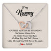 Interlocking Hearts Necklace Stainless Steel & Rose Gold Finish | 1 | Personalized Nanny Necklace You Will Always Be My Nanny Birthday Mothers Day Christmas Customized Gift Box Message Card | siriusteestore