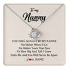 Love Knot Necklace 14K White Gold Finish | 1 | Personalized Nanny Necklace You Will Always Be My Nanny Birthday Mothers Day Christmas Customized Gift Box Message Card | siriusteestore