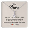Alluring Beauty Necklace 14K White Gold Finish | 1 | Personalized Nanny Necklace You're Always In My Heart Nanny Birthday Mothers Day Christmas Jewelry Pendant Customized Gift Box Message Card | siriusteestore