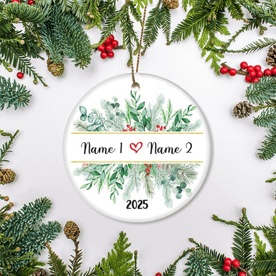 Personalized Our First Christmas as Mr and Mrs 1st Ornament First Year Married Keepsake Custom Name Decoration (23) Customized Christmas Tree Ornament | siriusteestore