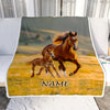 Personalized Running Horse Blanket Custom Name Equestrian Sport For Horse Boy Girl Men Women Birthday Christmas Customized Fleece Blanket | siriusteestore