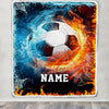 Personalized Soccer Blanket Fire Water A Nice Night American Flag Printed 3D Sport Lover Kids Men Women Birthday Christmas Customized Fleece Blanket | siriusteestore