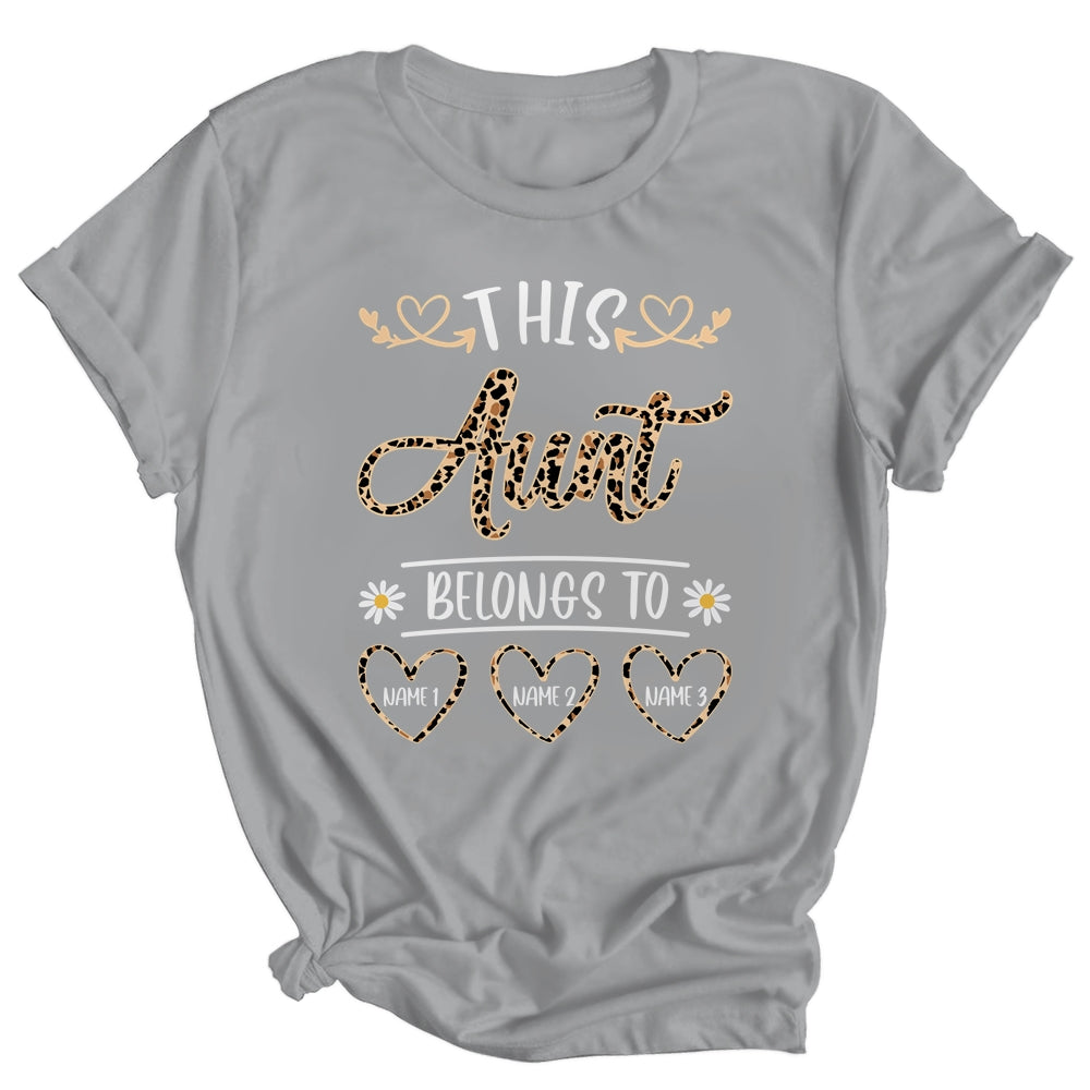 Personalized This Awesome Aunt Belongs To Custom Kids Name Leopard Aunt Mothers Day Birthday Christmas Shirt & Tank Top | siriusteestore