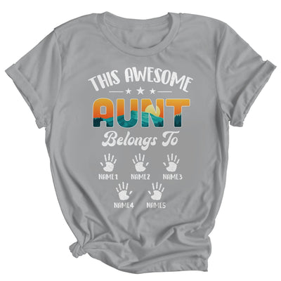 Personalized This Awesome Aunt Belongs To Custom Kids Name Vintage Mothers Day Birthday Christmas Shirt & Tank Top | siriusteestore