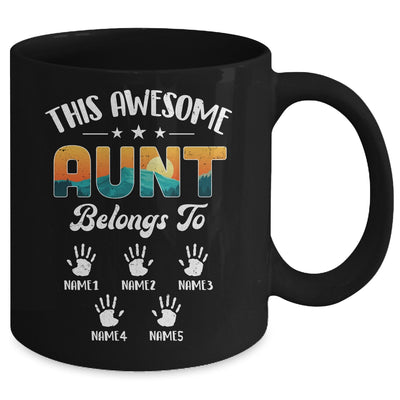 Personalized This Awesome Aunt Belongs To Custom Kids Name Vintage Mothers Day Birthday Christmas Mug | siriusteestore