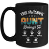 Personalized This Awesome Aunt Belongs To Custom Kids Name Vintage Mothers Day Birthday Christmas Mug | siriusteestore
