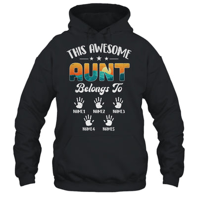 Personalized This Awesome Aunt Belongs To Custom Kids Name Vintage Mothers Day Birthday Christmas Shirt & Tank Top | siriusteestore