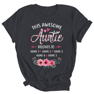Personalized This Awesome Auntie Belongs To Custom Kids Name Floral Auntie Mothers Day Birthday Christmas Shirt & Tank Top | siriusteestore