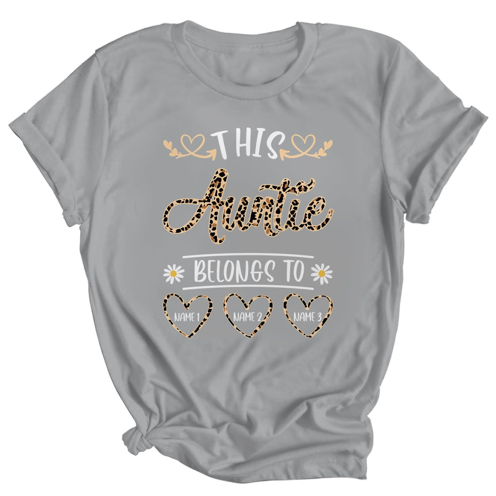 Personalized This Awesome Auntie Belongs To Custom Kids Name Leopard Auntie Mothers Day Birthday Christmas Shirt & Tank Top | siriusteestore