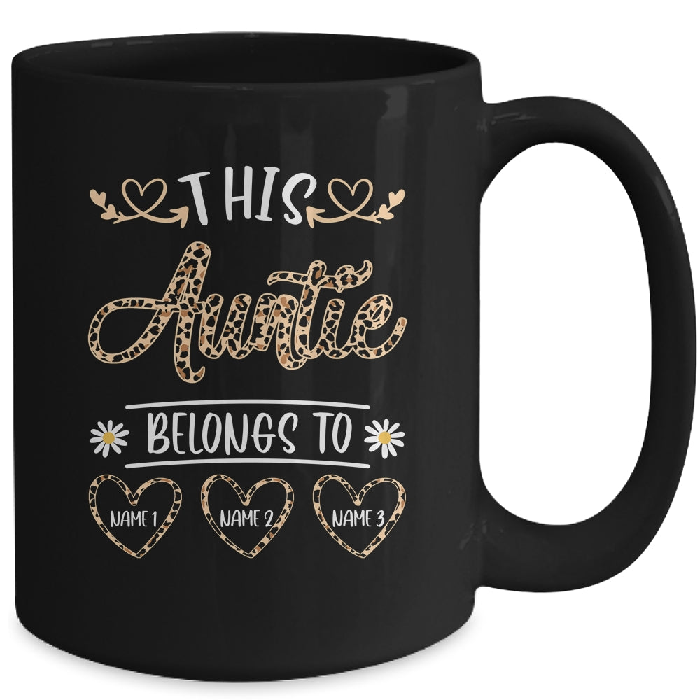 Personalized This Awesome Auntie Belongs To Custom Kids Name Leopard Auntie Mothers Day Birthday Christmas Mug | siriusteestore