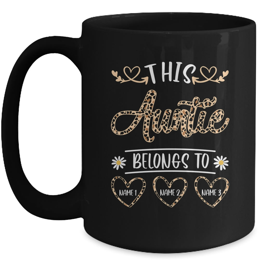 Personalized This Awesome Auntie Belongs To Custom Kids Name Leopard Auntie Mothers Day Birthday Christmas Mug | siriusteestore