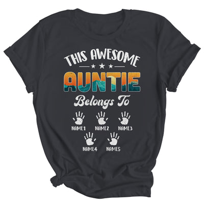 Personalized This Awesome Auntie Belongs To Custom Kids Name Vintage Mothers Day Birthday Christmas Shirt & Tank Top | siriusteestore