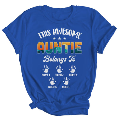 Personalized This Awesome Auntie Belongs To Custom Kids Name Vintage Mothers Day Birthday Christmas Shirt & Tank Top | siriusteestore