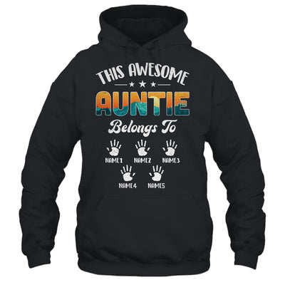 Personalized This Awesome Auntie Belongs To Custom Kids Name Vintage Mothers Day Birthday Christmas Shirt & Tank Top | siriusteestore