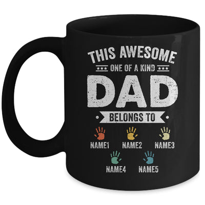 Personalized This Awesome Dad Belongs To Custom Kids Name Color Hand Fathers Day Birthday Christmas Mug | siriusteestore