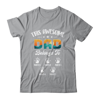 Personalized This Awesome Dad Belongs To Custom Kids Name Vintage Fathers Day Birthday Christmas Shirt & Hoodie | siriusteestore