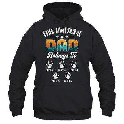 Personalized This Awesome Dad Belongs To Custom Kids Name Vintage Fathers Day Birthday Christmas Shirt & Hoodie | siriusteestore