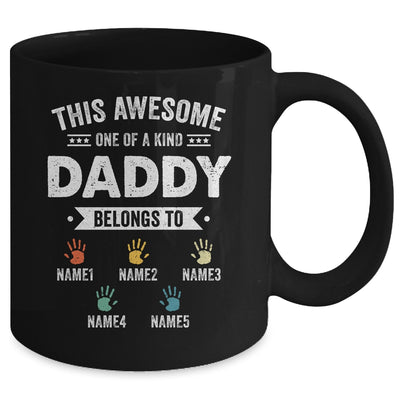 Personalized This Awesome Daddy Belongs To Custom Kids Name Color Hand Fathers Day Birthday Christmas Mug | siriusteestore