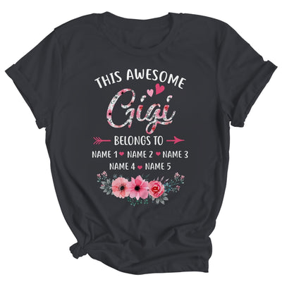 Personalized This Awesome Gigi Belongs To Custom Kids Name Floral Gigi Mothers Day Birthday Christmas Shirt & Tank Top | siriusteestore