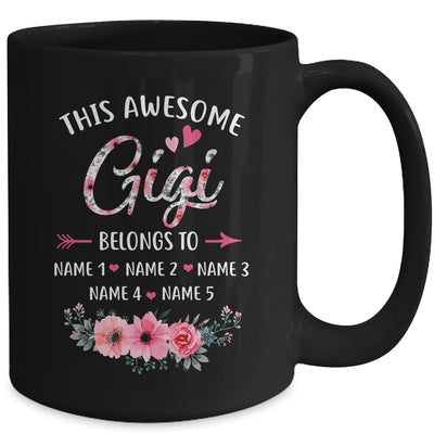 Personalized This Awesome Gigi Belongs To Custom Kids Name Floral Gigi Mothers Day Birthday Christmas Mug | siriusteestore