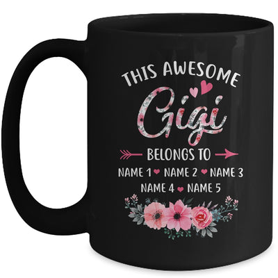 Personalized This Awesome Gigi Belongs To Custom Kids Name Floral Gigi Mothers Day Birthday Christmas Mug | siriusteestore