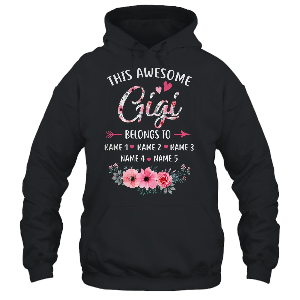 Personalized This Awesome Gigi Belongs To Custom Kids Name Floral Gigi Mothers Day Birthday Christmas Shirt & Tank Top | siriusteestore