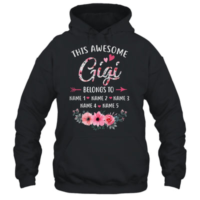 Personalized This Awesome Gigi Belongs To Custom Kids Name Floral Gigi Mothers Day Birthday Christmas Shirt & Tank Top | siriusteestore