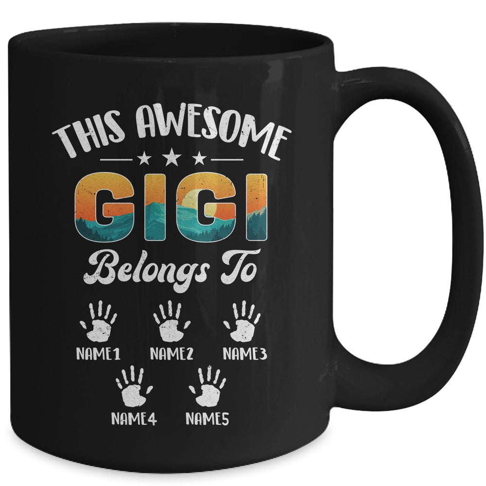 Personalized This Awesome Gigi Belongs To Custom Kids Name Vintage Mothers Day Birthday Christmas Mug | siriusteestore