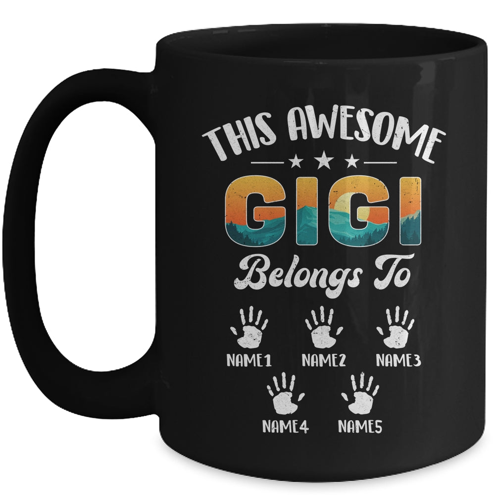 Personalized This Awesome Gigi Belongs To Custom Kids Name Vintage Mothers Day Birthday Christmas Mug | siriusteestore