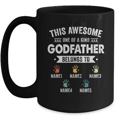 Personalized This Awesome Godfather Belongs To Custom Kids Name Color Hand Fathers Day Birthday Christmas Mug | siriusteestore