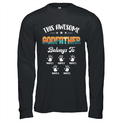 Personalized This Awesome Godfather Belongs To Custom Kids Name Vintage Fathers Day Birthday Christmas Shirt & Hoodie | siriusteestore