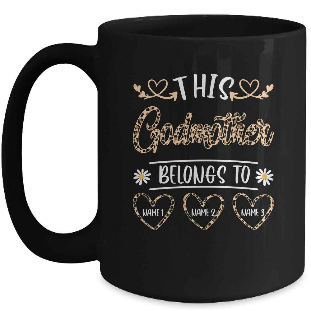 Personalized This Awesome Godmother Belongs To Custom Kids Name Leopard Mothers Day Birthday Christmas Mug | siriusteestore