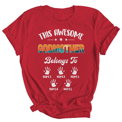 Personalized This Awesome Godmother Belongs To Custom Kids Name Vintage Mothers Day Birthday Christmas Shirt & Tank Top | siriusteestore