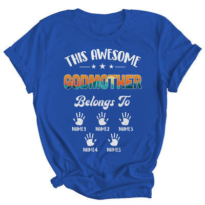 Personalized This Awesome Godmother Belongs To Custom Kids Name Vintage Mothers Day Birthday Christmas Shirt & Tank Top | siriusteestore