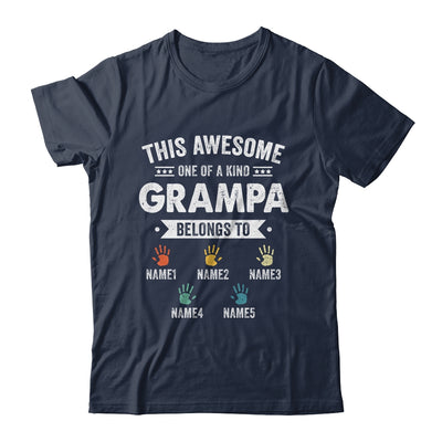 Personalized This Awesome Grampa Belongs To Custom Kids Name Color Hand Fathers Day Birthday Christmas Shirt & Hoodie | siriusteestore