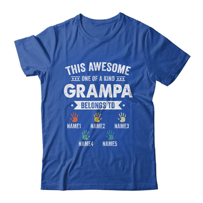 Personalized This Awesome Grampa Belongs To Custom Kids Name Color Hand Fathers Day Birthday Christmas Shirt & Hoodie | siriusteestore